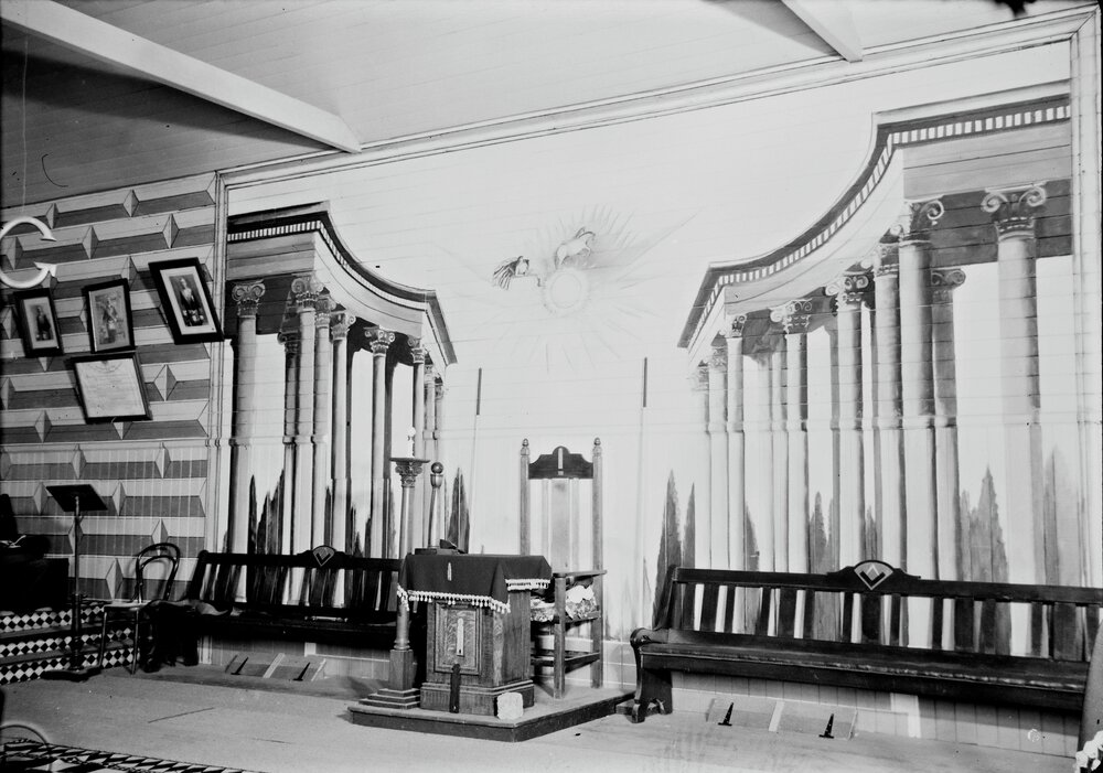 Mural, interior, Cooroora Masonic Temple, 9 Station Street, Pomona, 1948