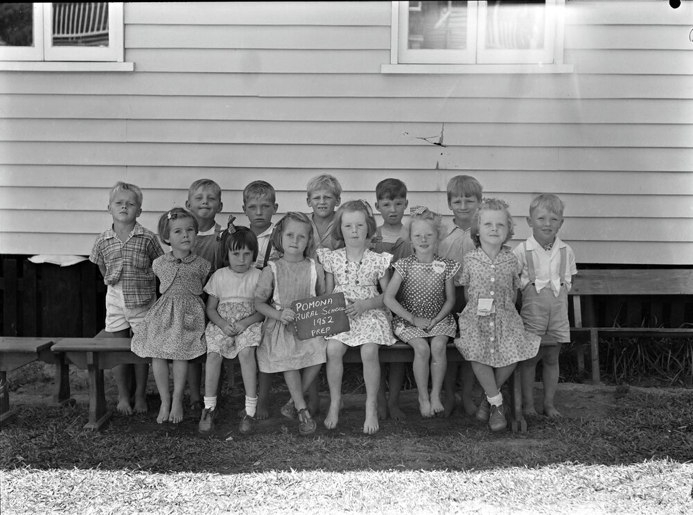 Class photo, Prep, Pomona Rural School, Pomona, 1952