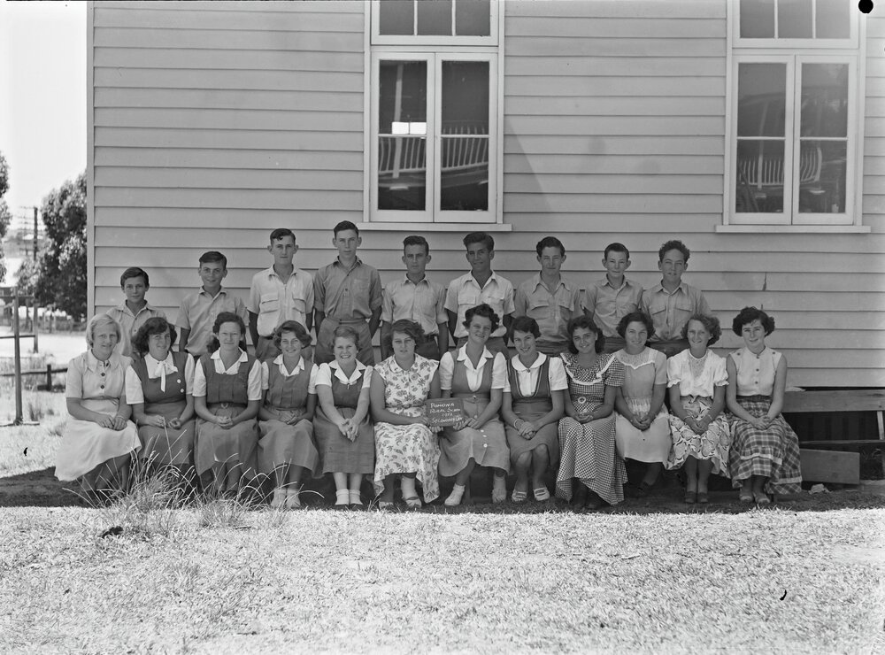 Class photo, Secondary Department, Pomona Rural School, Pomona, 1952