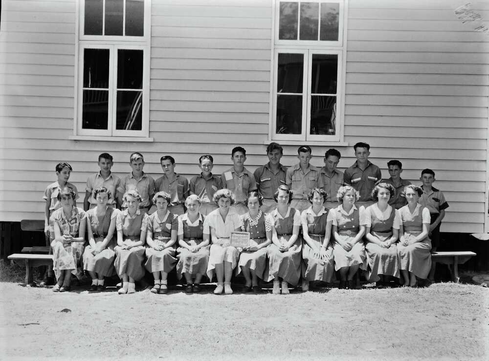 Class photo, High School, Pomona Rural School, Pomona, 1953