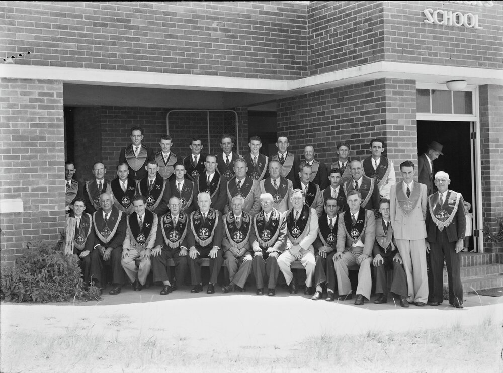 Hibernian Society members, St Patrick's School, Pomona, 1952