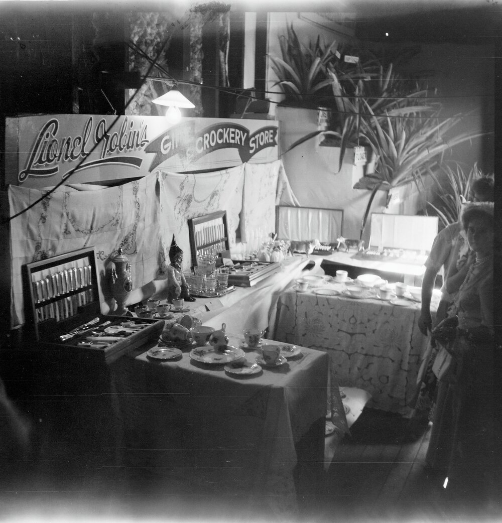 Lionel Tobin 'Gift and Crockery' exhibit, Noosa Show, Pomona Showgrounds, Pomona, 1952