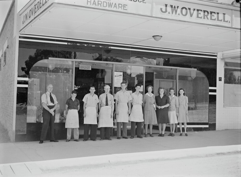 Staff, J. W. Overell's Cash &amp; Service Store, Reserve Street, Pomona, 1947