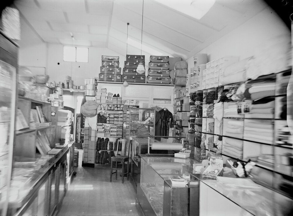 Interior, J. W. Overell's Cash &amp; Service Store, Reserve Street, Pomona, 1947