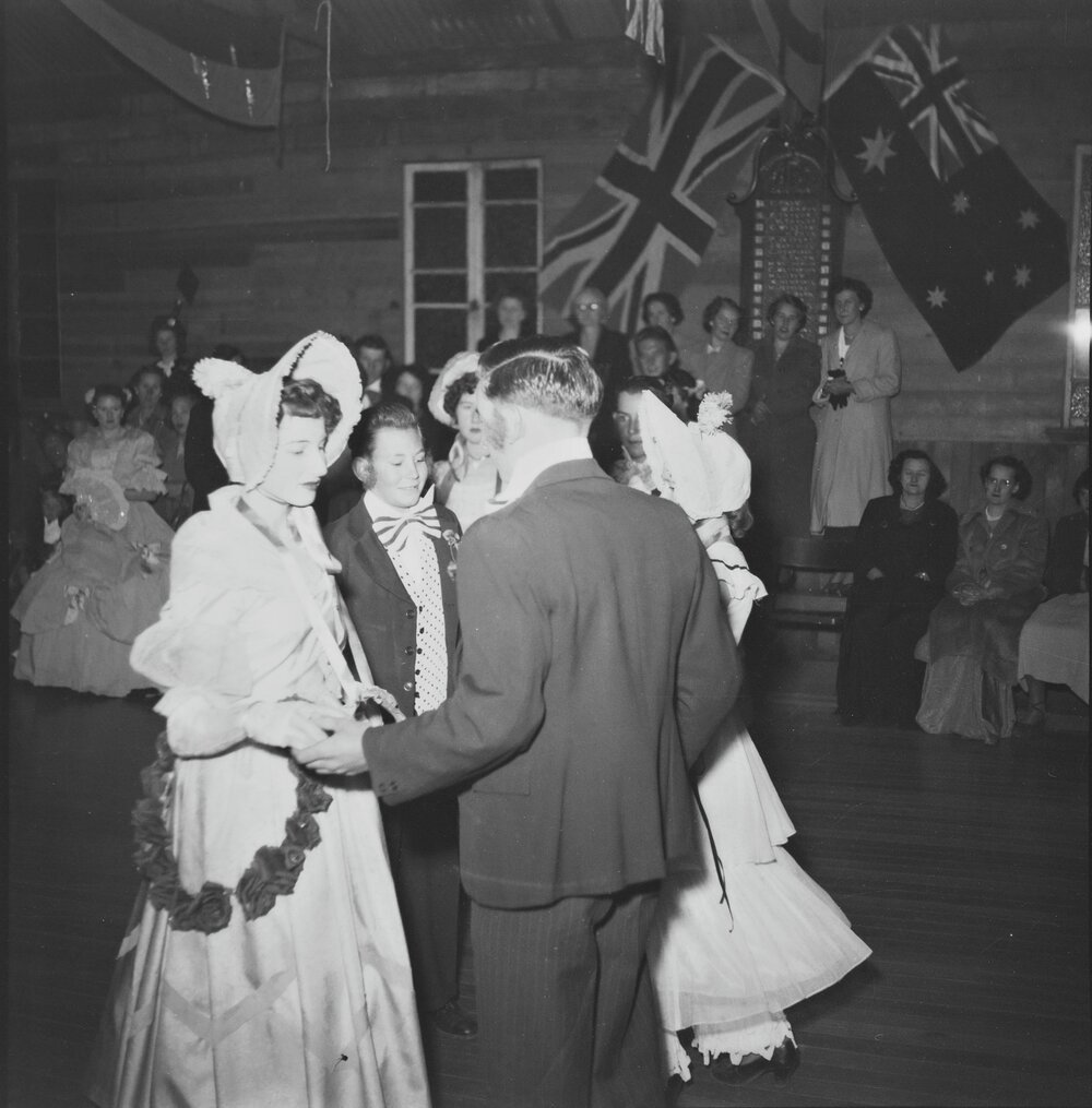 Period costume ball, Pomona Memorial School of Arts, 6 Reserve Street, Pomona,1951