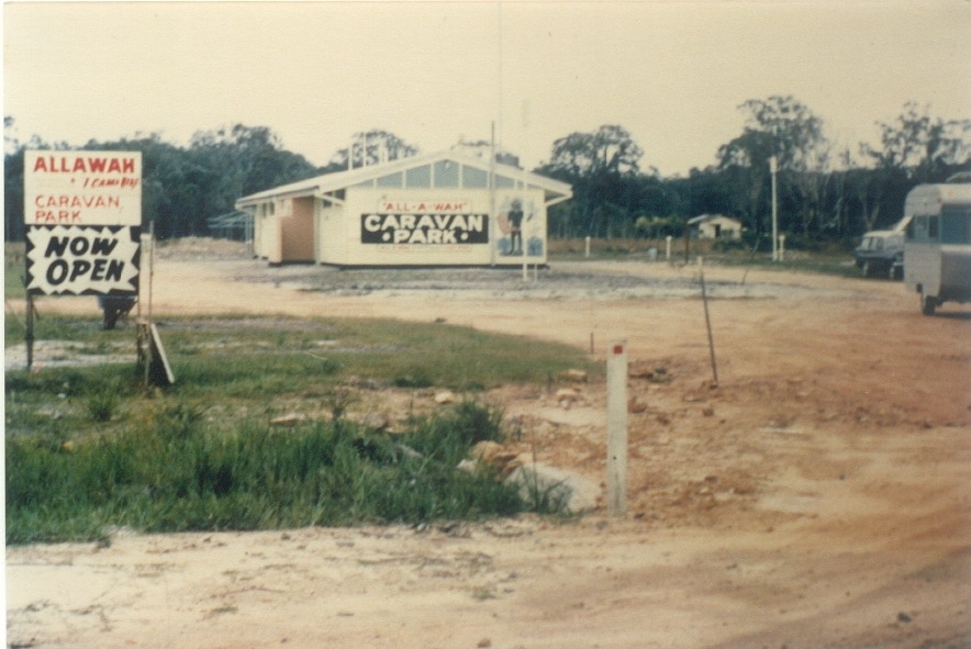 Now Open,' All-A-Wah Caravan Park, Mary Street, Noosaville, October 1965