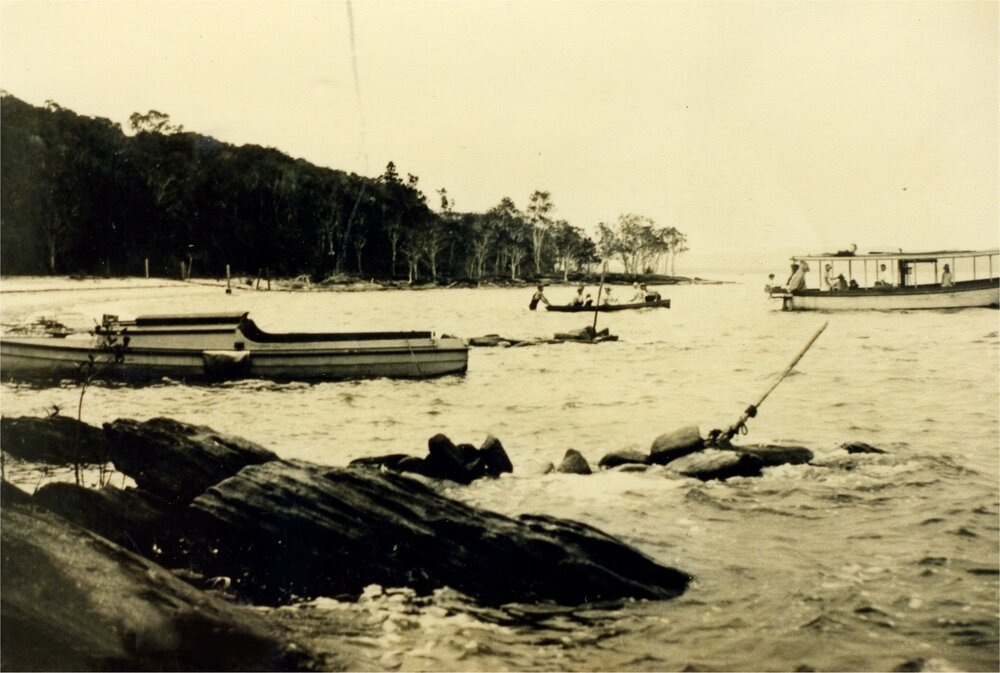 Boating parties, Lake Cootharaba, Boreen Point, 1920s