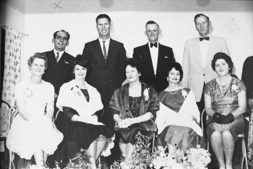 Officials and guests, 'Miss Noosa Show', Noosa Country Show Ball, Pomona, 1963