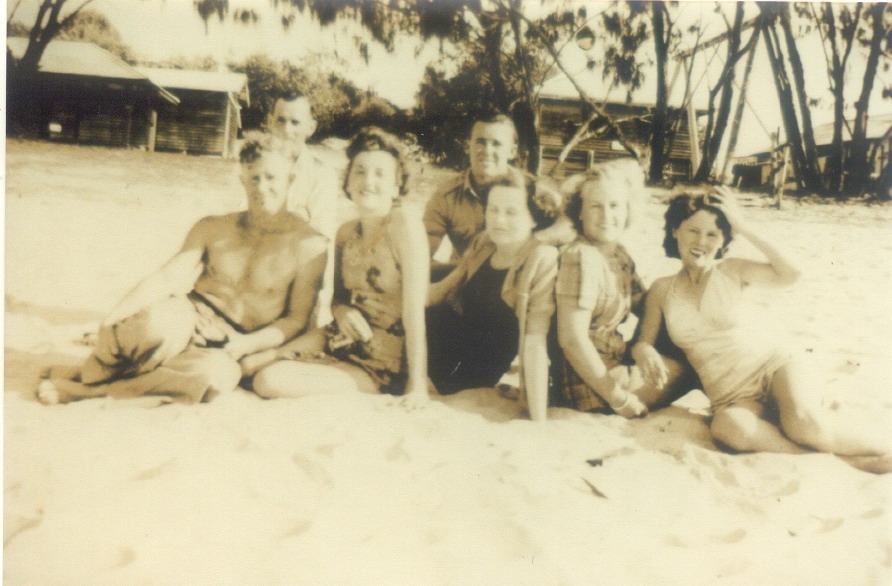 Beachgoers, Noosa Main Beach, Noosa Heads, December 1943