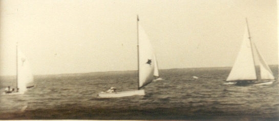 Sailing boats, Lake Cootharaba, Boreen Point, ca 1950s