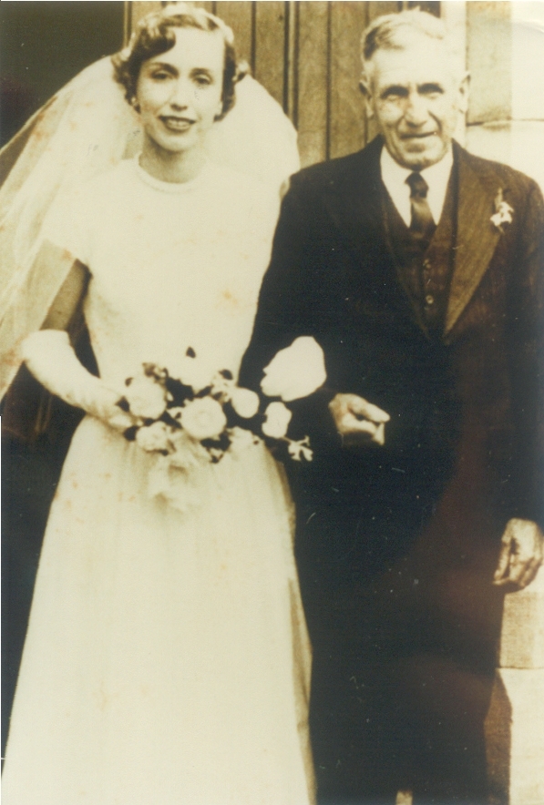 Informal wedding portrait,  Alf Francis and his niece Anthea Francis, Kin Kin , 5 June 1954
