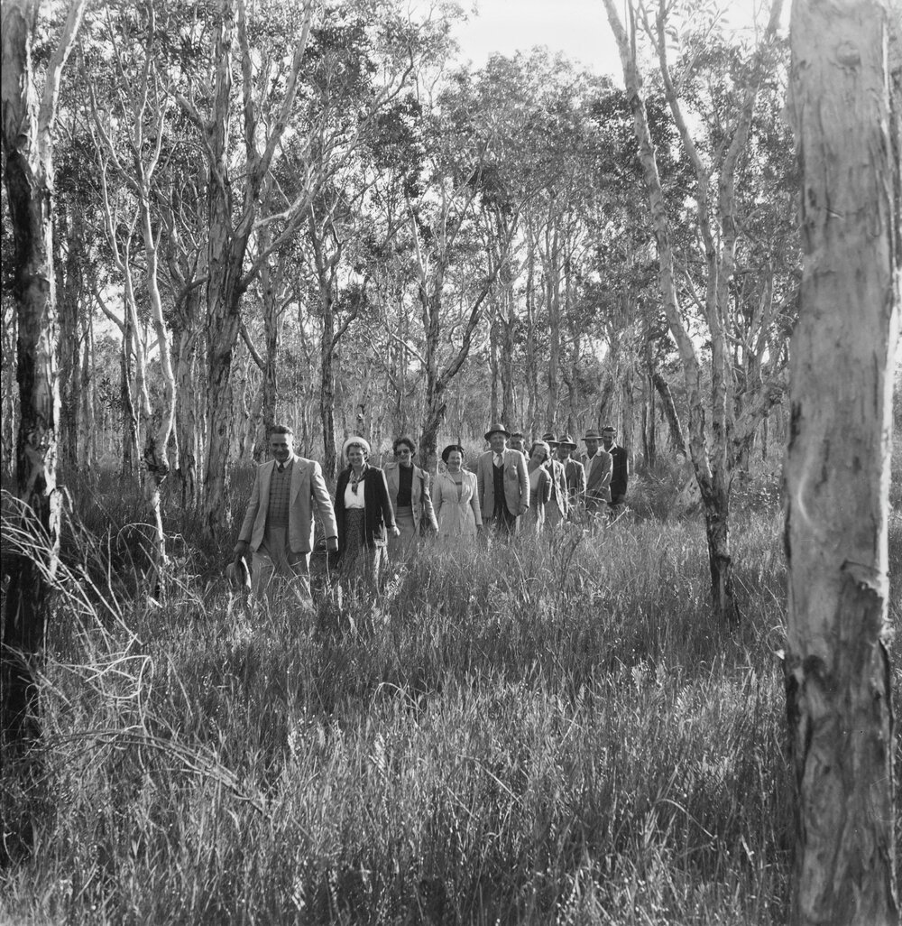 Mr David Low MLA (front), and group, Como, 1951