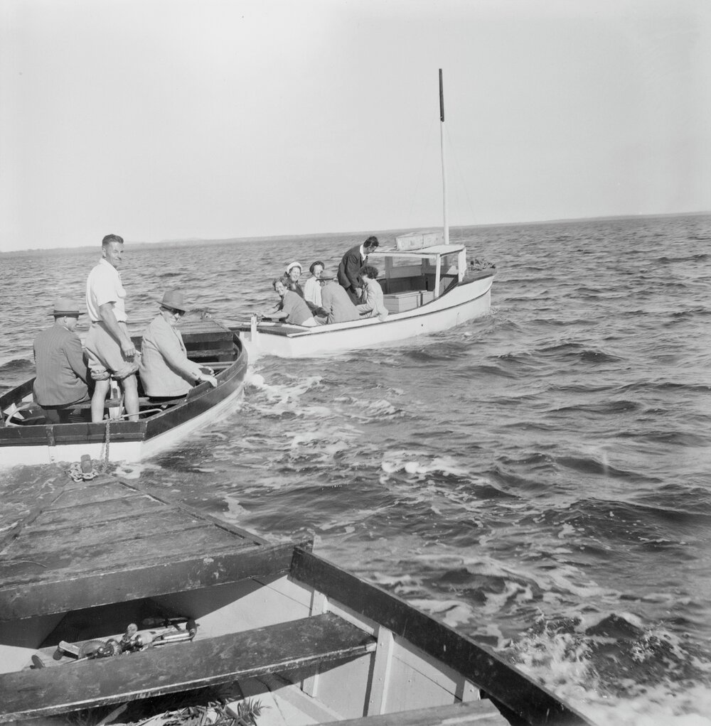 Boating parties,  Noosa Everglades, Noosa River, 1951
