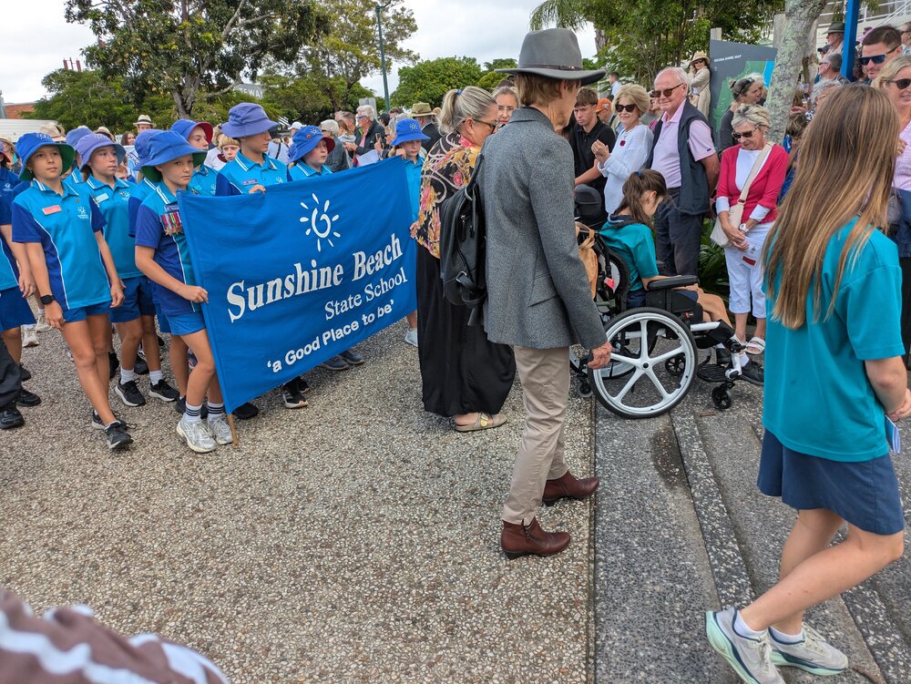 Sunshine Beach State School representatives, ANZAC Day parade, Tewantin, 25 April 2026