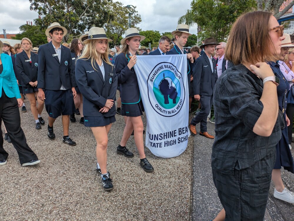 Sunshine Beach State  High School representatives, ANZAC Day parade, Tewantin, 25 April 2026