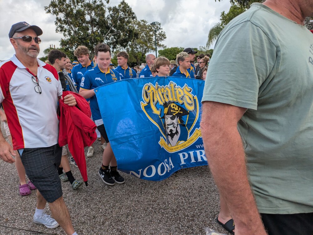 Noosa Pirates representatives, ANZAC Day parade, Tewantin, 25 April 2026
