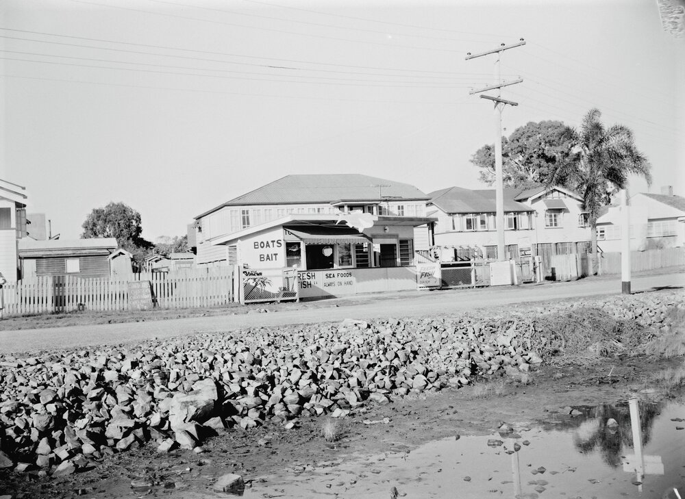 Terrace boat hire and shop, Gympie Terrace, Noosaville, 1954