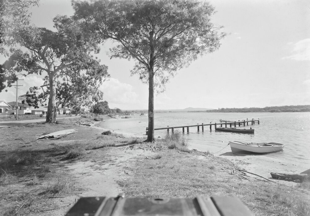 Boats and Jetty, Gympie Terrace, Noosaville, 1956