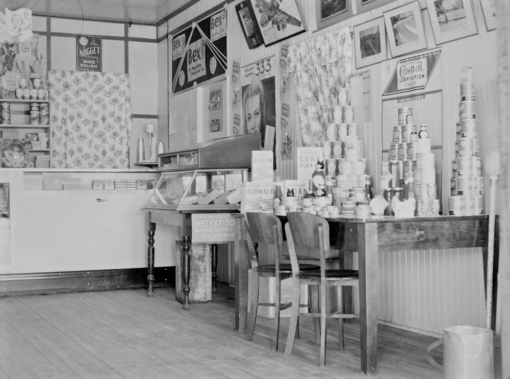 Interior, Ely's Store, Gympie Terrace, Noosaville, 1948