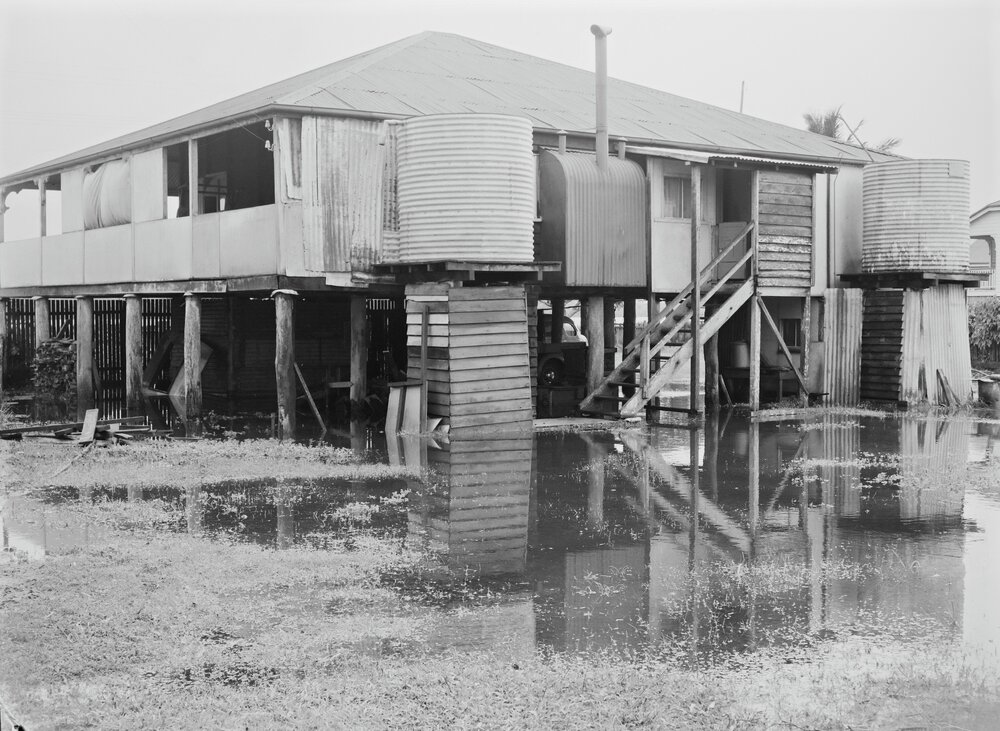Flooding, Ely Family residence, Gympie Terrace, Noosaville, 1955