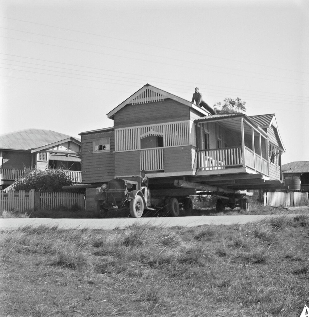 House relocation, Noosaville, 1951