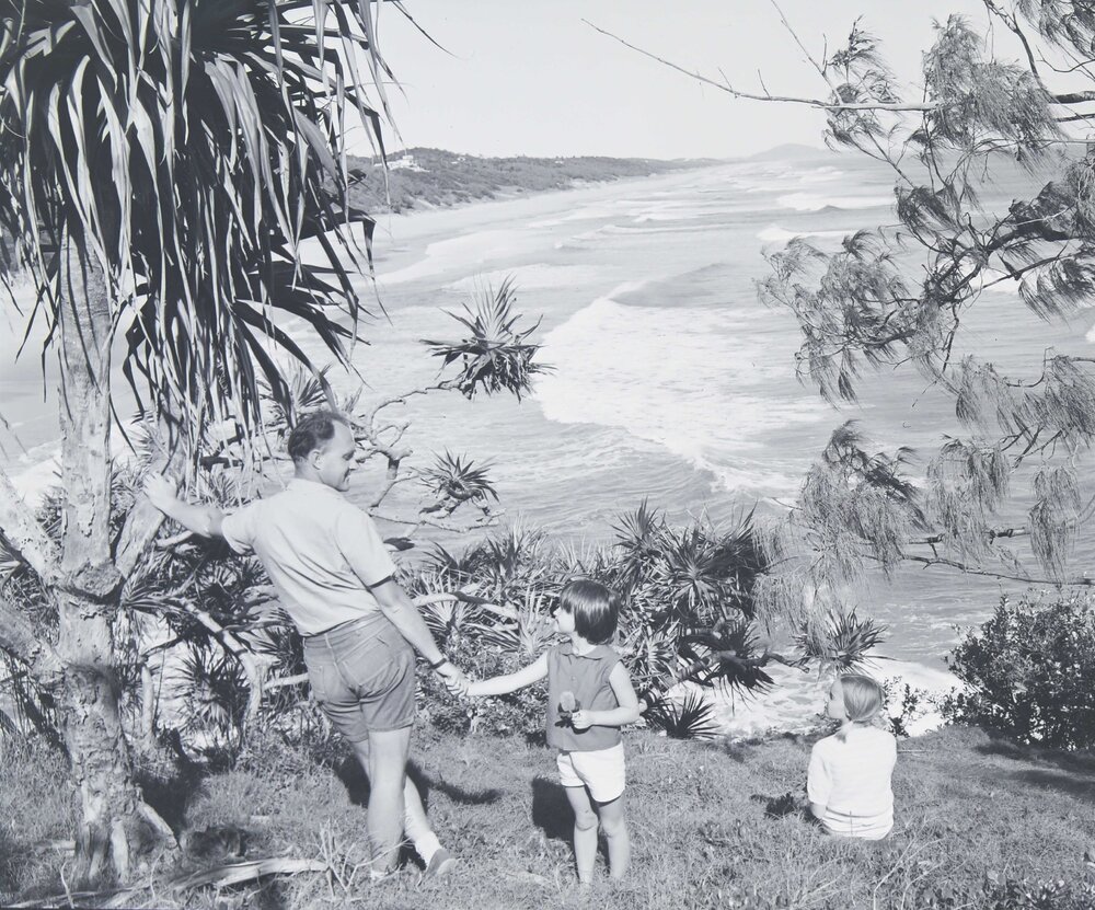 Views north from Coolum Beach up to Sunshine Beach, Coolum, 1966