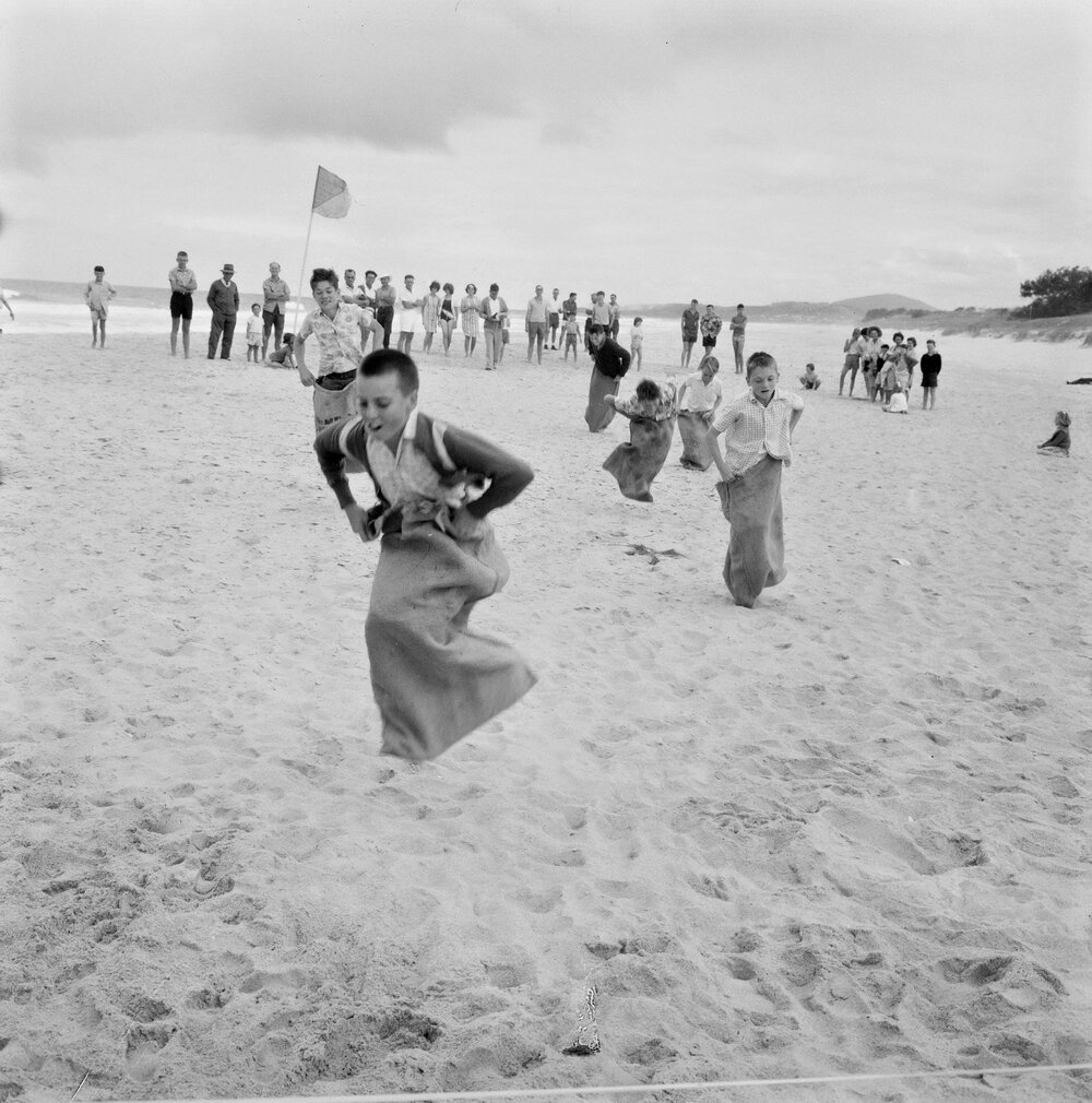 Sack Race, S.E.A.Q recreation club picnic, Peregian Beach, 1963