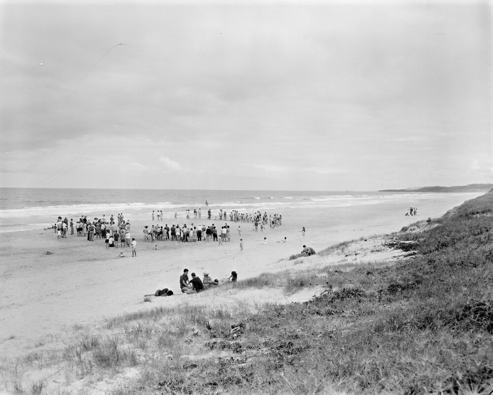 Beach gathering, S.E.A.Q recreation club picnic, Peregian Beach, 1963