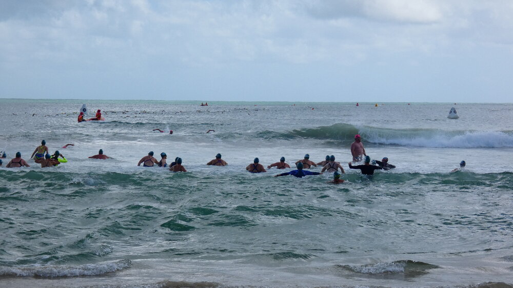 Competitors and spectators, Noosa Summer Swim Festival, Noosa Main Beach, Noosa Heads, 23 February 2025