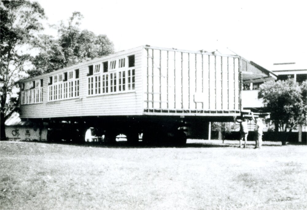 Relocation, Pomona High School building to Cooroy State School, Cooroy, 1977