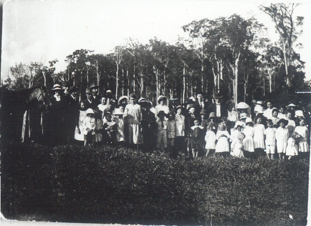 Group photo, school picnic day,  Cooroy West State School, Cooroy, ca 1913