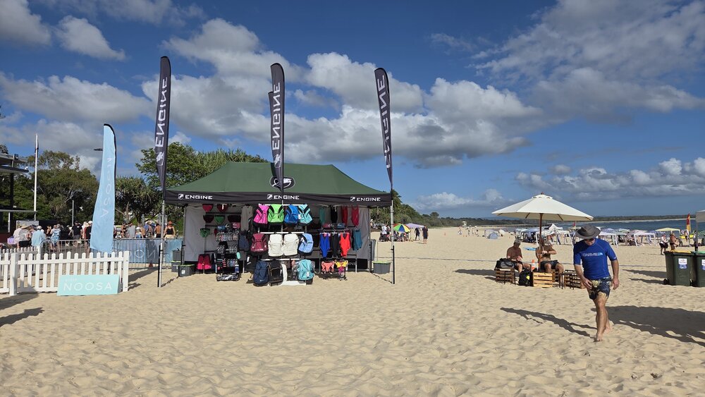Merchandise tent, Noosa Summer Swim Festival, Noosa Main Beach, Noosa Heads, 22 February 2026