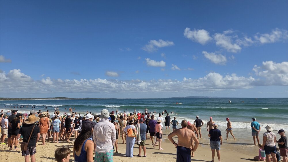 Competitors and spectators, Noosa Summer Swim Festival, Noosa Main Beach, Noosa Heads, 22 February 2026