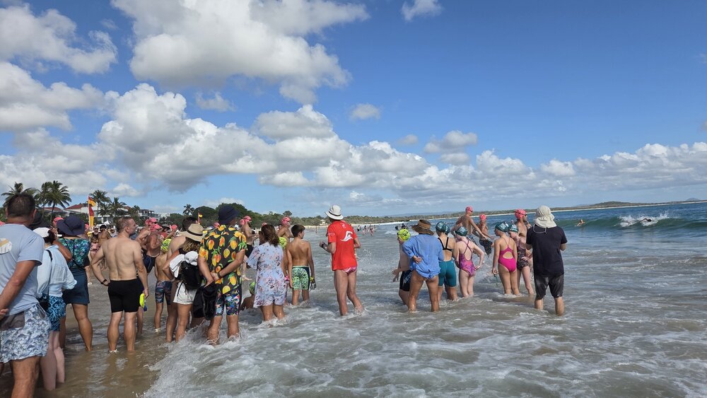 Competitors and spectators, Noosa Summer Swim Festival, Noosa Main Beach, Noosa Heads, 22 February 2026