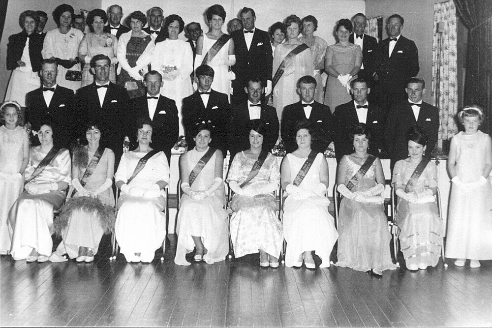 Participants and partners, 'Miss Noosa Show', Noosa Country Show Ball, Pomona, 1968