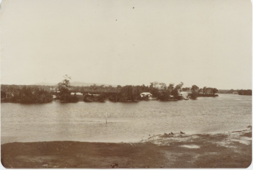 Doonella Bridge, tennis courts and baths, Tewantin, ca 1930