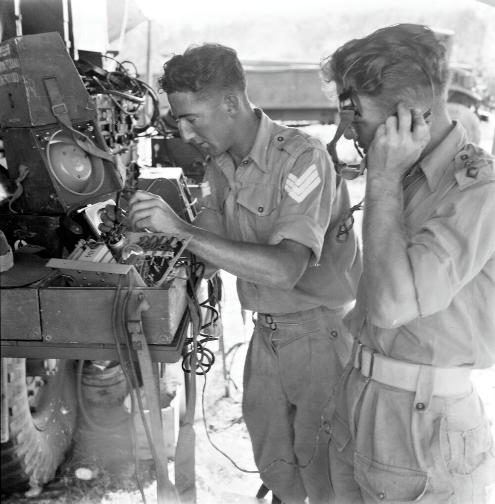 Communication tent, military exercises, Sunshine Beach region, 1951