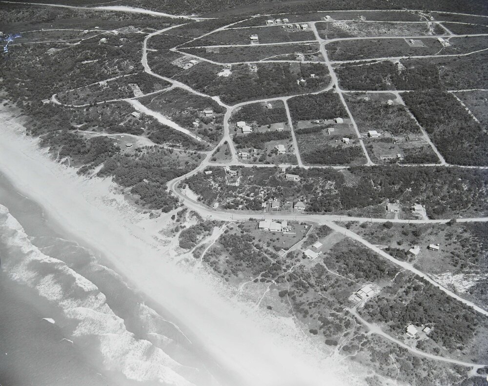 Aerial view dwelling, 'Pacific Lodge,' Sunshine Beach, 1966