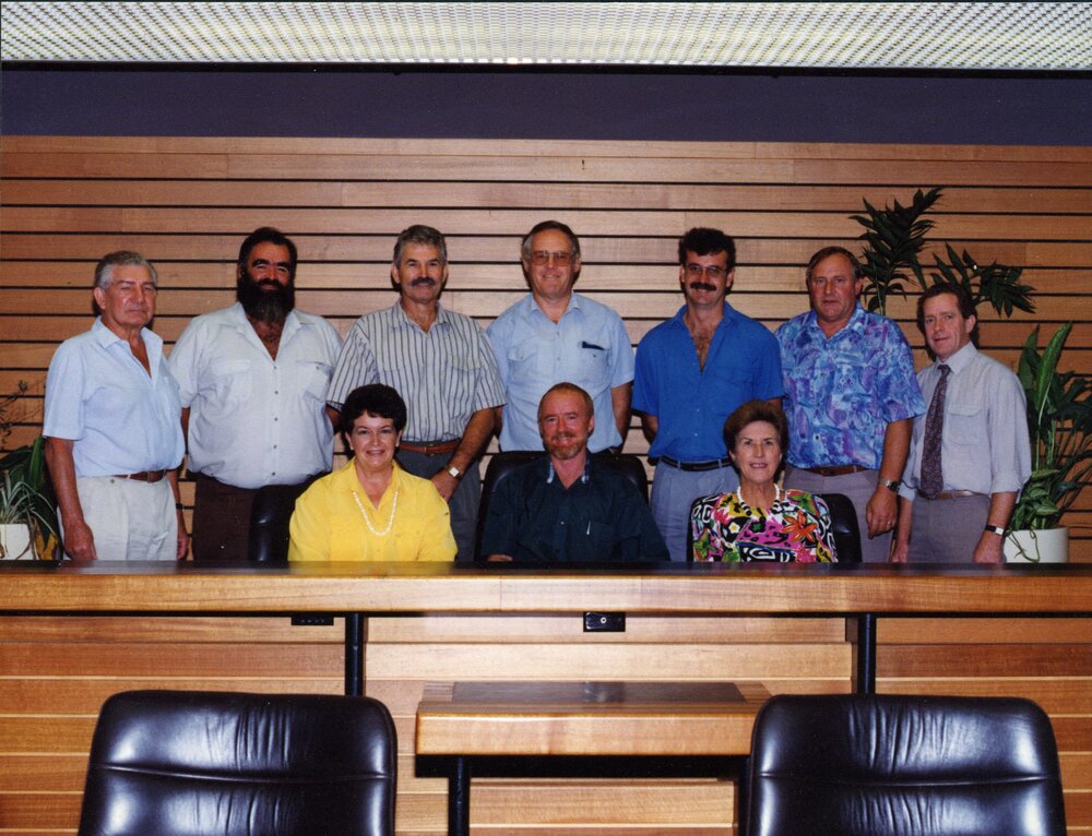 Group photo, Chairman and Councillors , Noosa Shire Council, Tewantin, May 1993
