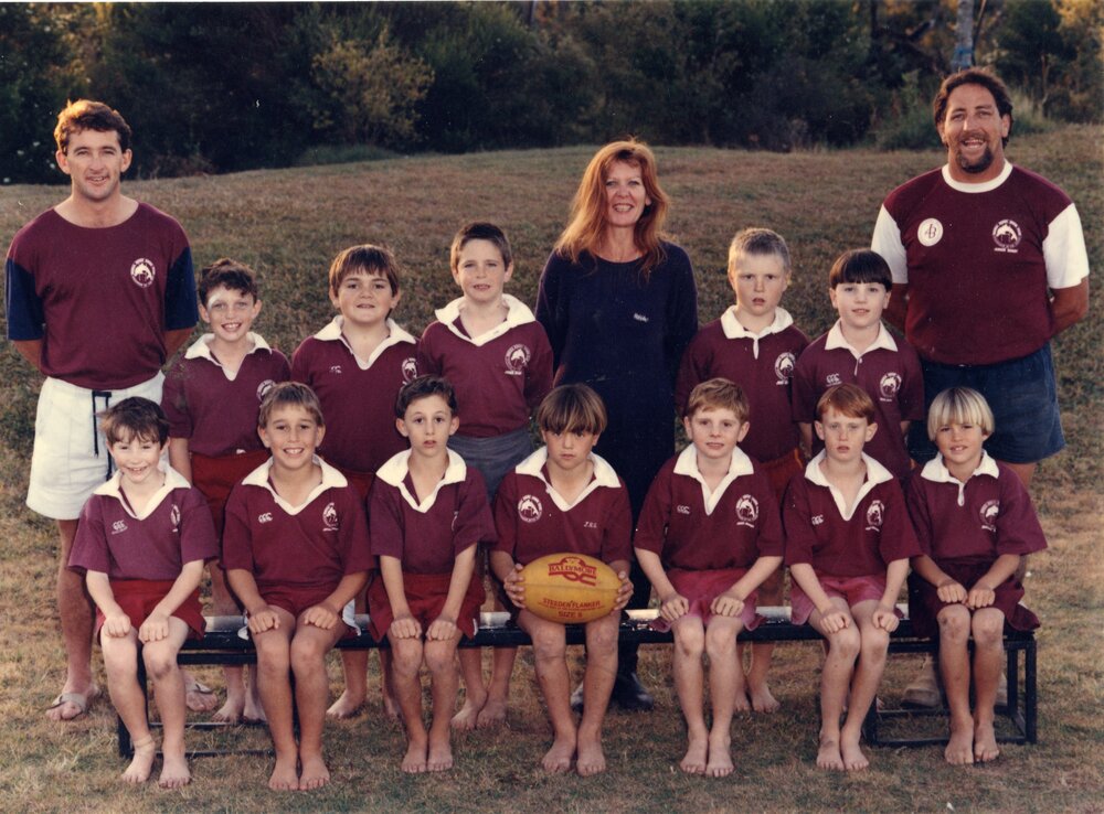 Group photo, Under 9 White, Noosa District Junior Rugby Union Club, Sunshine Beach,1994
