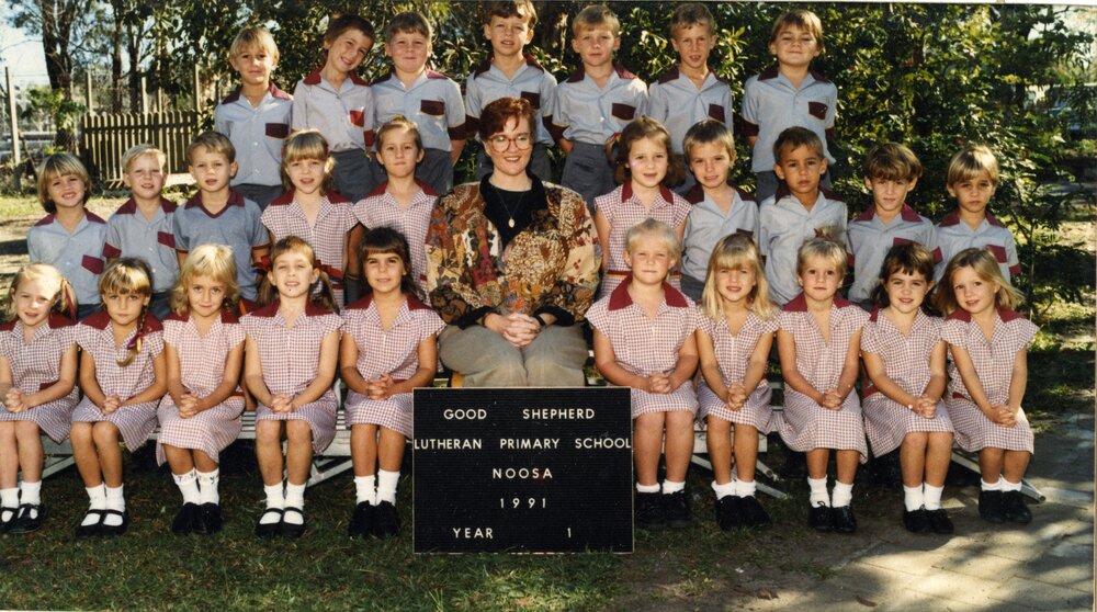 Class Photo, Grade 1, Good Shepherd Lutheran College, Noosaville, 1991