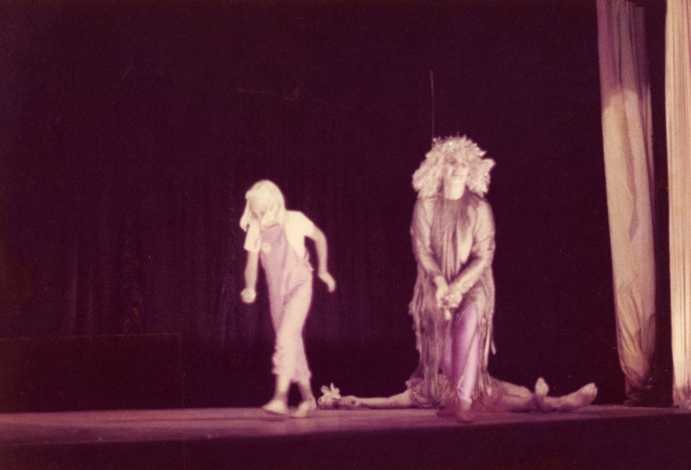 Rosie Hall (right) performing in  'Snow White and the Seven Sailors', Majestic Theatre, Pomona, December 1984