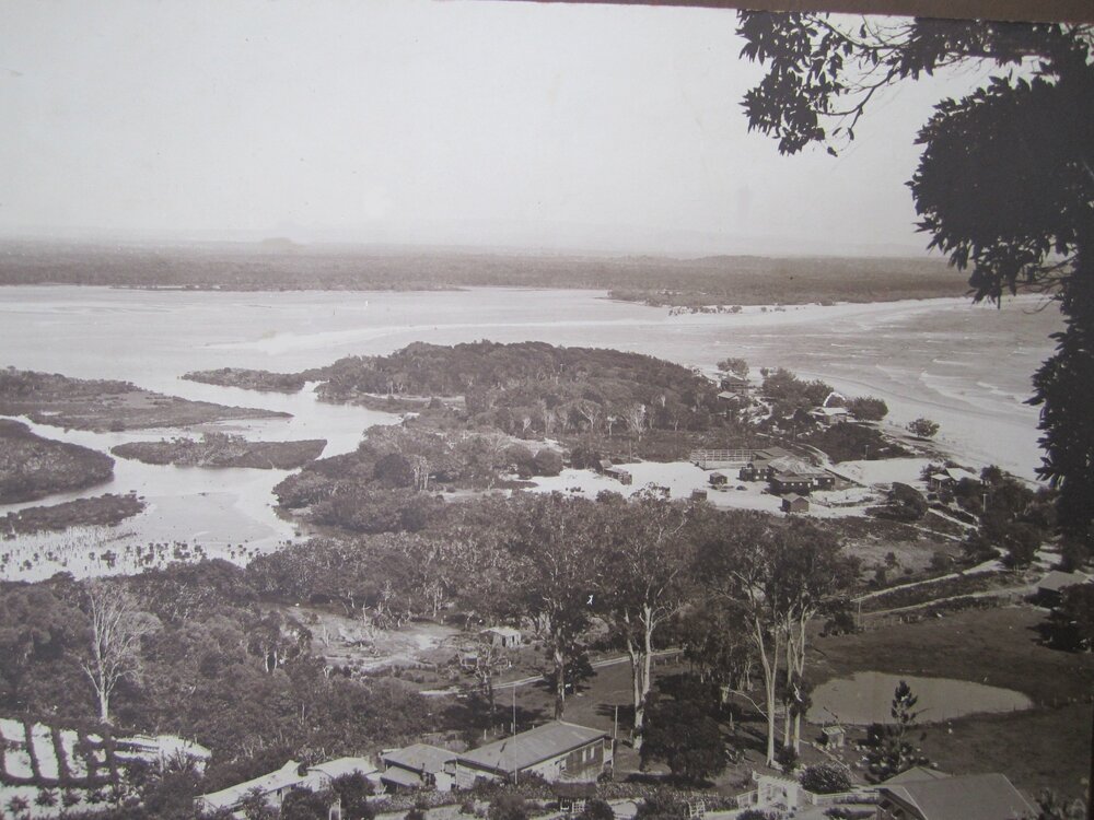 Views down to Hastings Street and Noosa River, Noosa Heads, ca 1920s