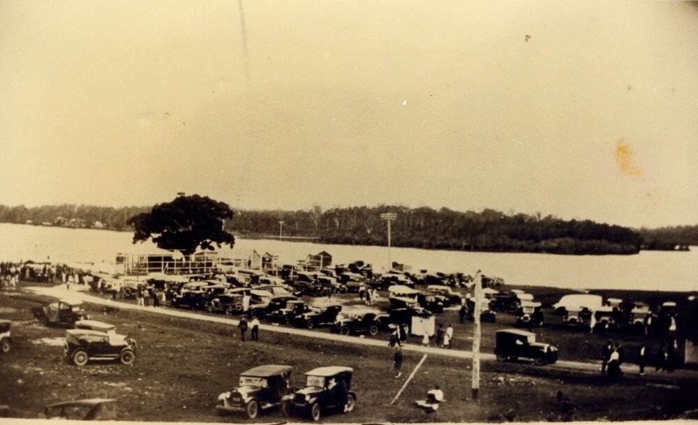 Tewantin swimming pool and jetty area, Tewantin, 26 December 1928