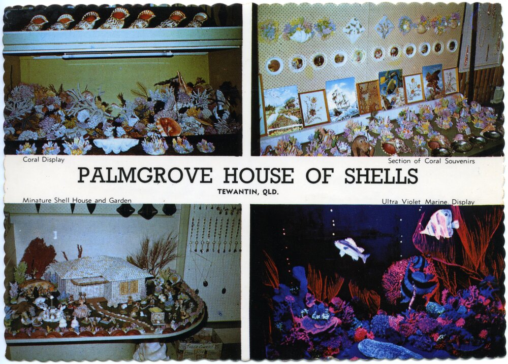 Coloured sands spectacular and Plamgrove House of Sheels, Tewantin