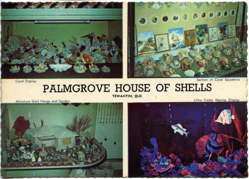 Coloured sands spectacular and Plamgrove House of Sheels, Tewantin