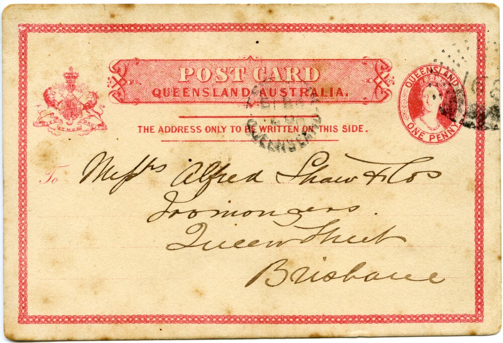 Postcard, Queen Victoria One Penny
