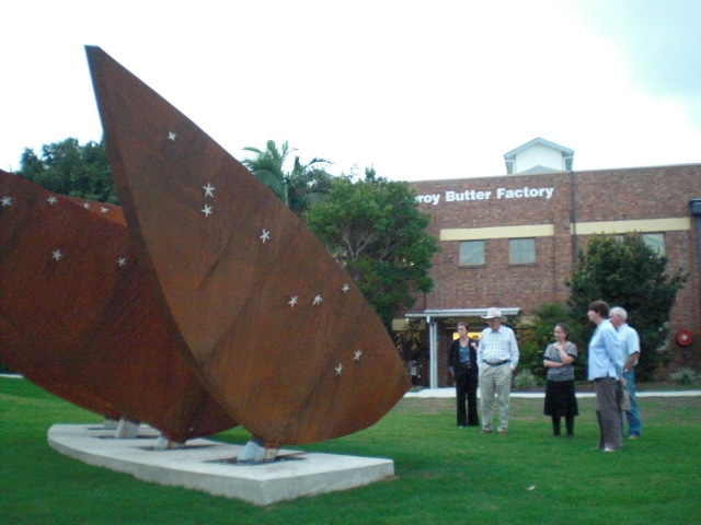 'Bunya' sculpture, prior to opening, Cooroy Library, 9 Maple Street, Cooroy, 20 May 2010