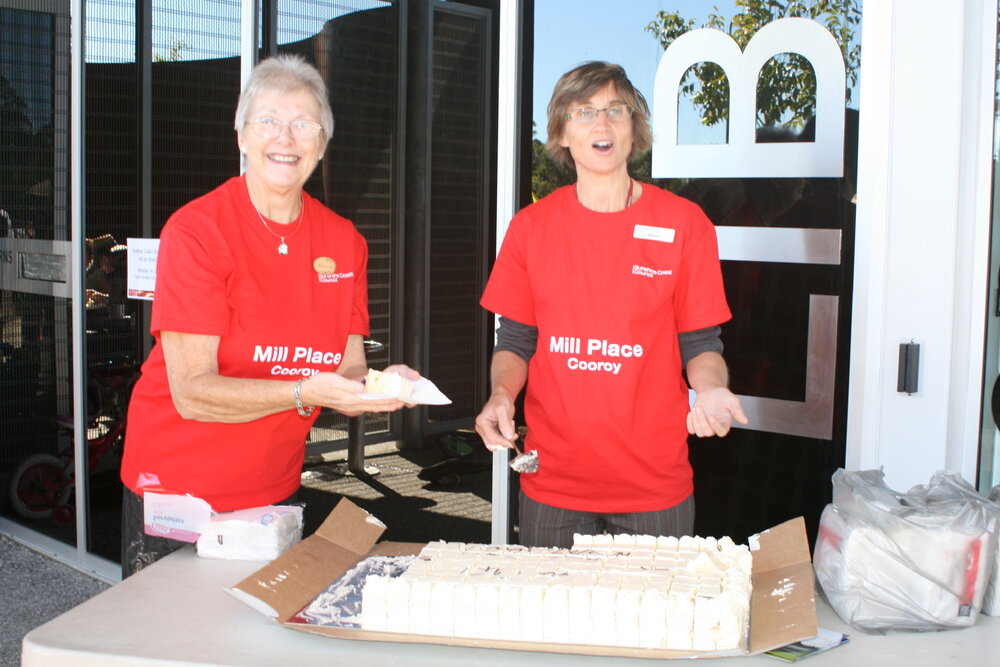 Cake time, official opening, Cooroy Library, 9 Maple Street, Cooroy, 6 June 2010
