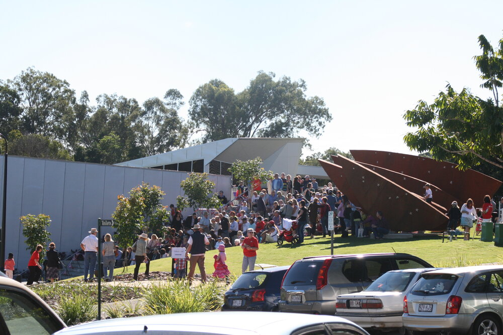 Attendees, official opening, interior, Cooroy Library, 9 Maple Street, Cooroy, 6 June 2010